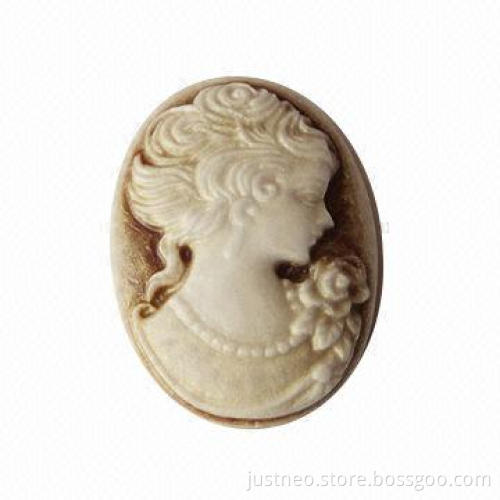 Vintage resin ladies' cameos, measures 18*25mm